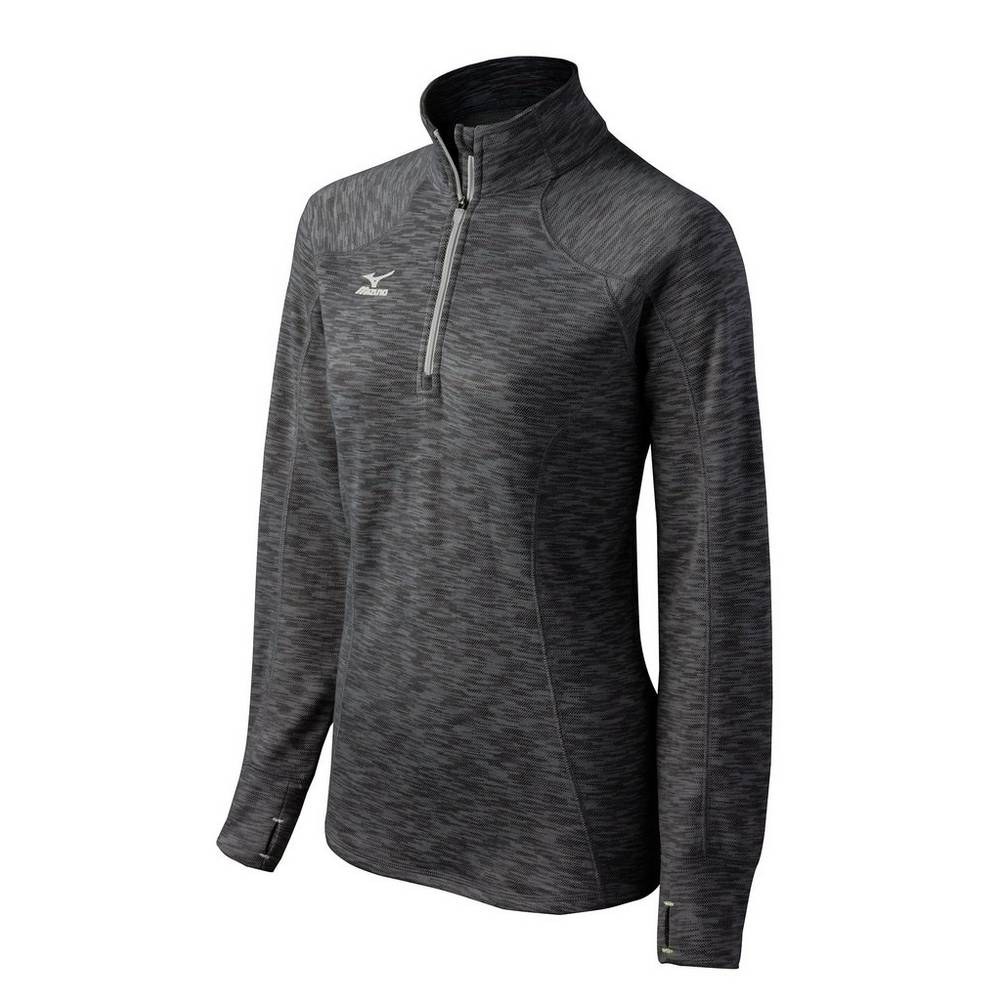 Mizuno Flex 1/2 Zip - Bayan Gömlek - Kırmızı Siyah/Gri Türkiye (NUXOET-275)